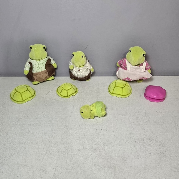 Li'l Woodzeez The Tidyshine Turtle Family Set of 4 Toys 3 Shells + Baby No Shell - Picture 6 of 7